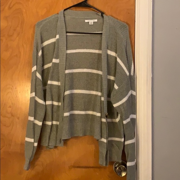 american eagle striped cardigan